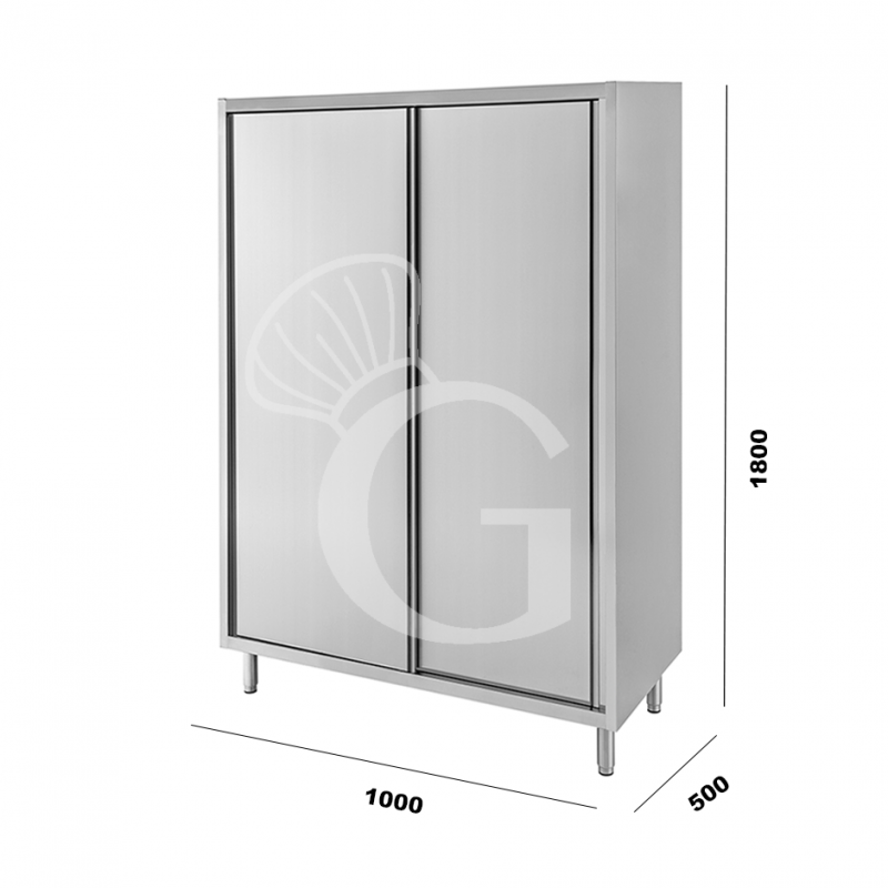 Armadio inox porte scorrevoli misure 1000x500x1800mm per ristorazione