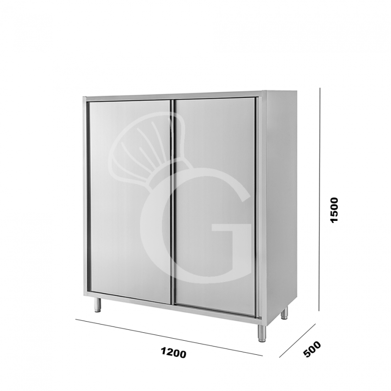 Armadio inox porte scorrevoli misure 1200x500x1500mm per ristorazione