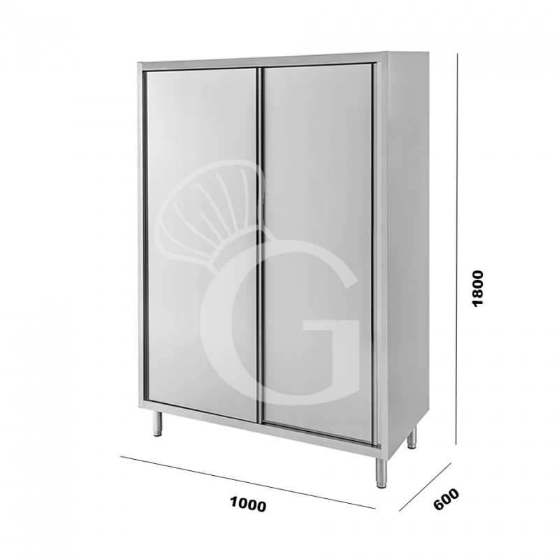 Armadio inox porte scorrevoli misure 1000x600x1800mm per ristorazione