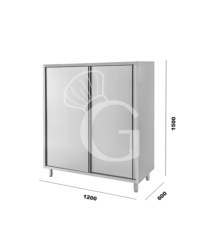 Armadio inox porte scorrevoli misure 1200x600x1500mm per risorazione