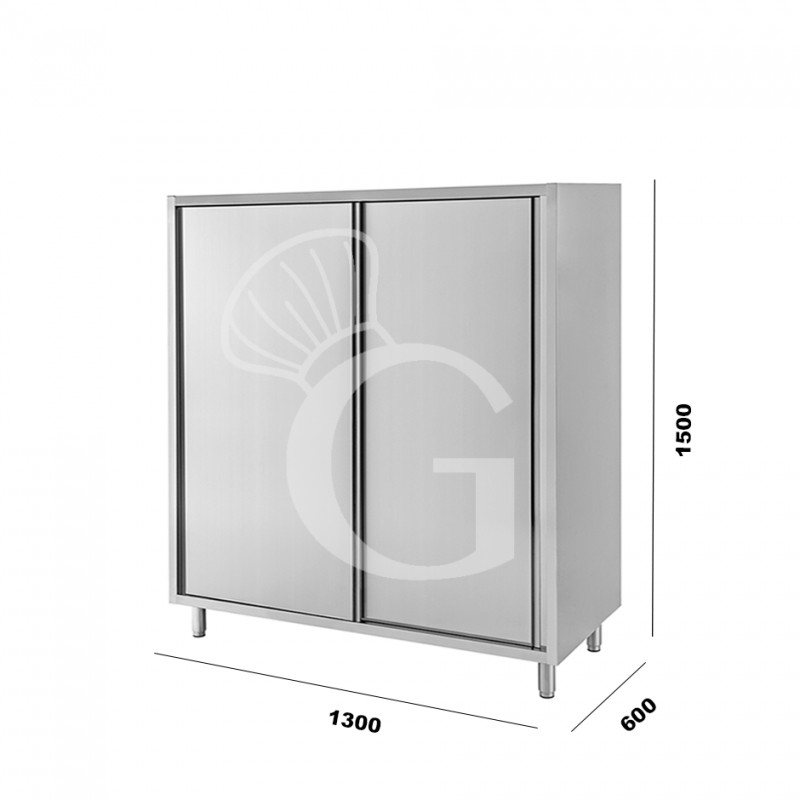 Armadio inox porte scorrevoli misure 1300x600x1500mm per ristorazione