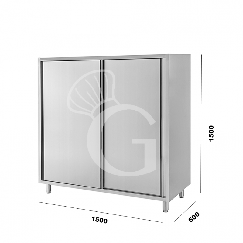 Armadio inox porte scorrevoli misure 1500x500x1500mm per ristorazione