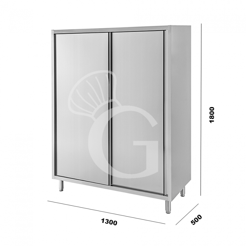 Armadio inox porte scorrevoli misure 1300x500x1800mm per ristorazione