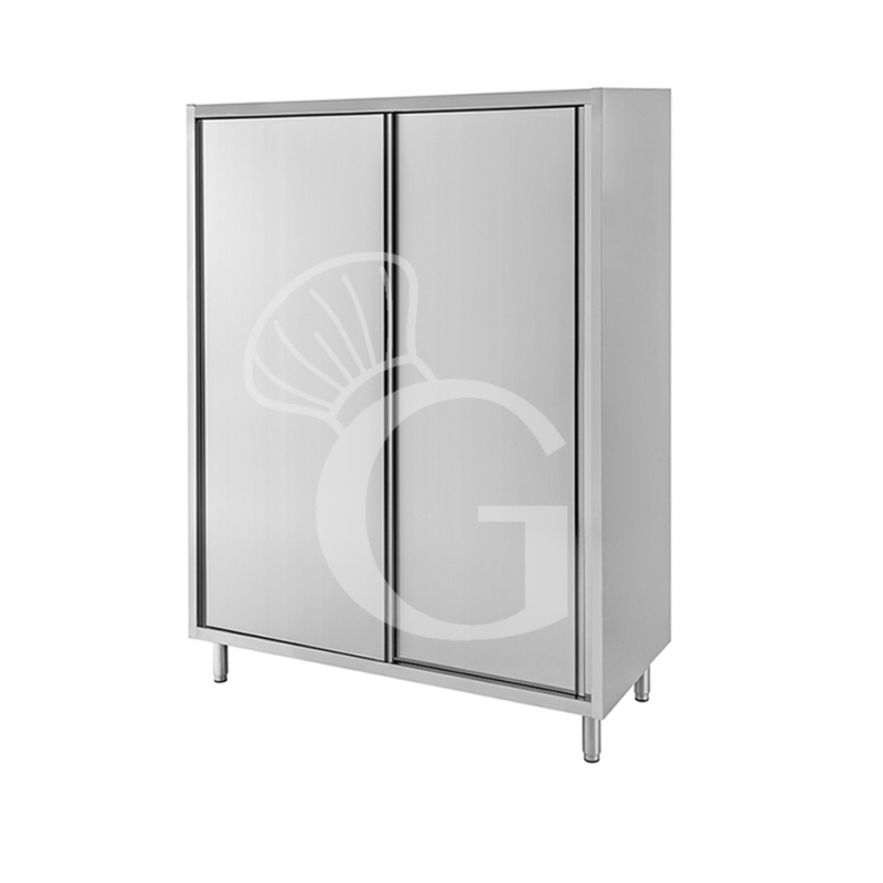 Armadio in acciaio inox con 2 porte scorrevoli, 3 ripiani, l 1200 x p 700 x h 1800 mm Armadio in acciaio inox con 2 porte scorrevoli, 3 ripiani, l 1200 x p 700 x h 1800 mm