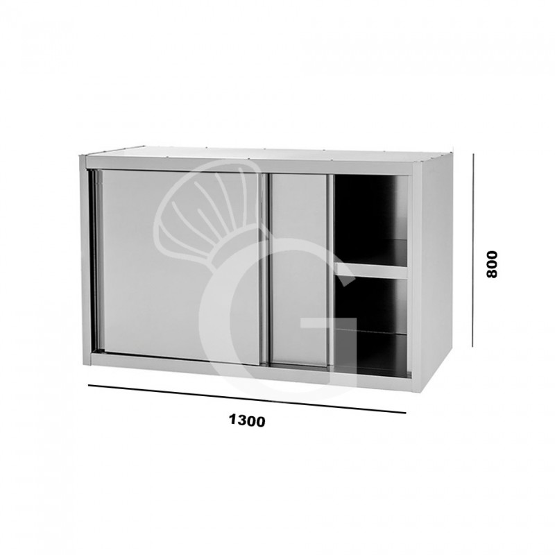Pensile inox porte scorrevoli mis. 1300x400xH800mm