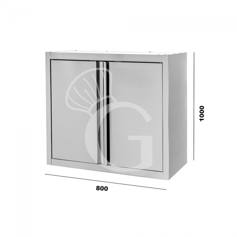 Pensile inox 2 porte battenti, misure 800x400xH1000mm