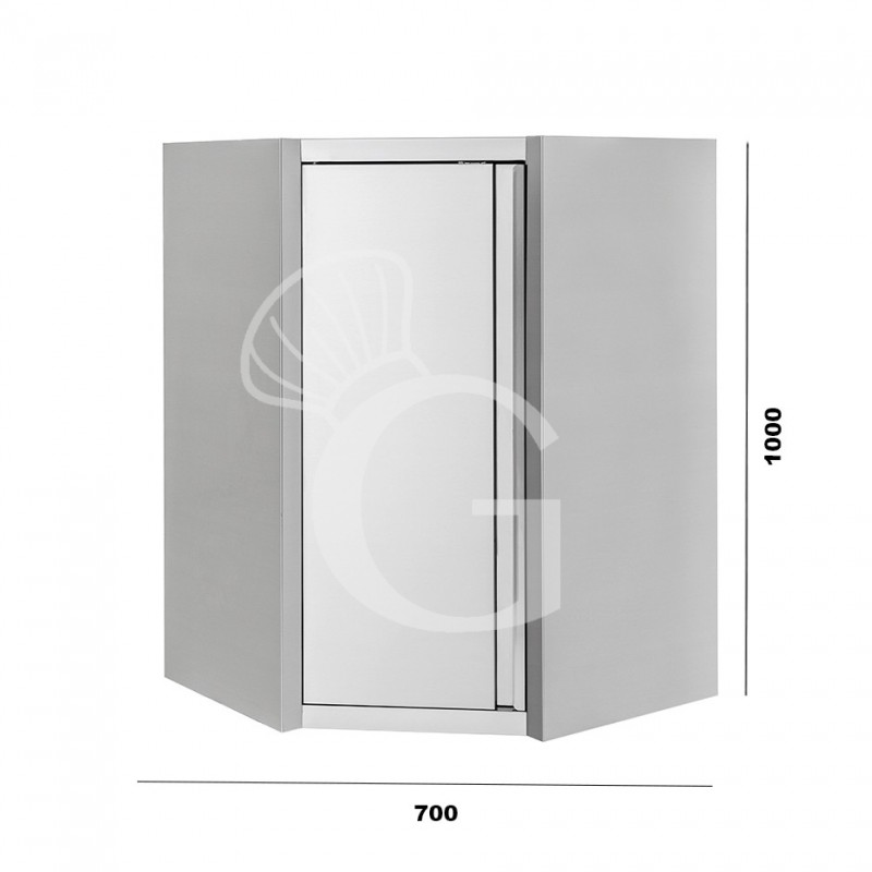 Pensile inox 1 porta battente, misure 700x700xH1000mm