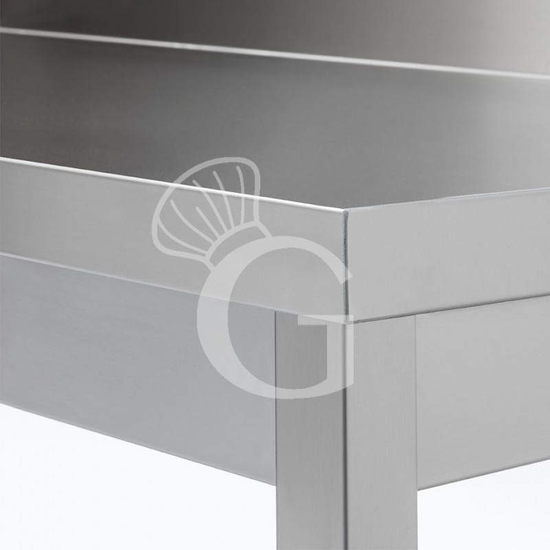 Tavolo in acciaio inox con alzatina 500x600 per cucina
