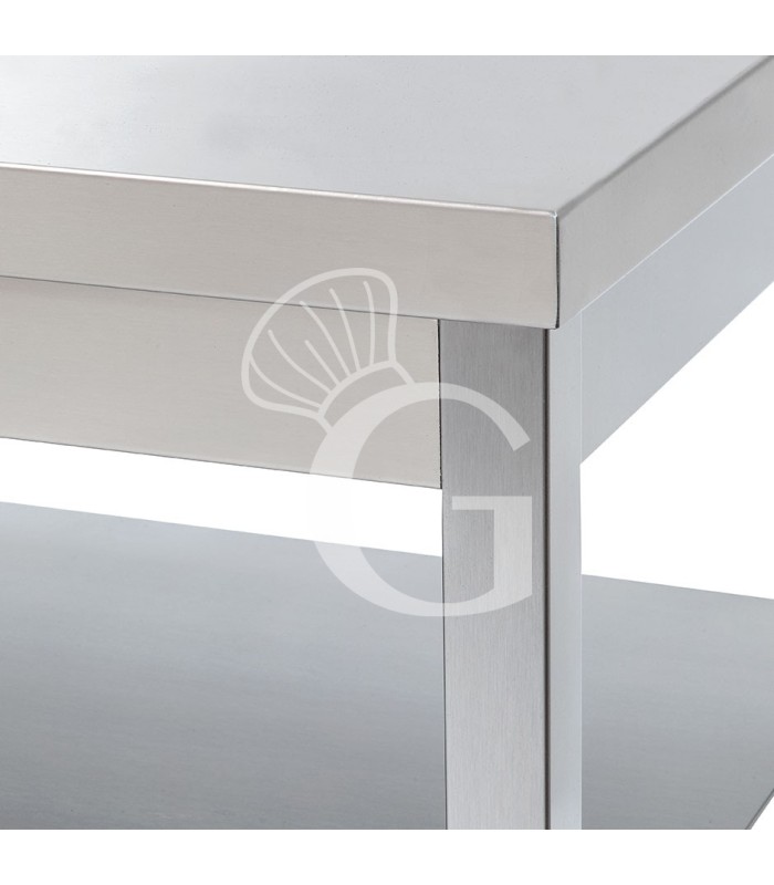 Tavolo in acciaio inox con alzatina 1100x800 per cucina