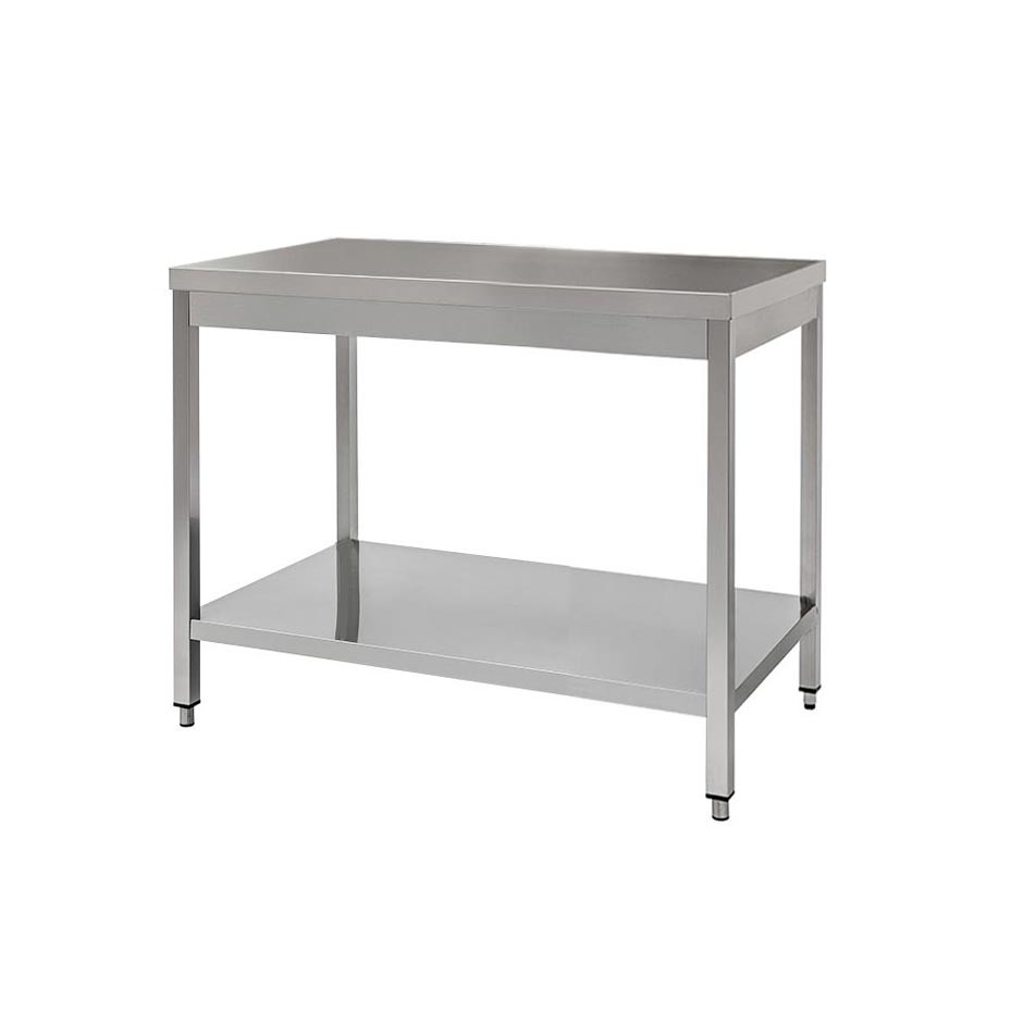 Tavolo in acciaio inox con 1 ripiano, misure 800x700mm