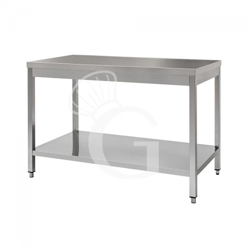 Tavolo in acciaio inox con 1 ripiano, misure 1400x700mm
