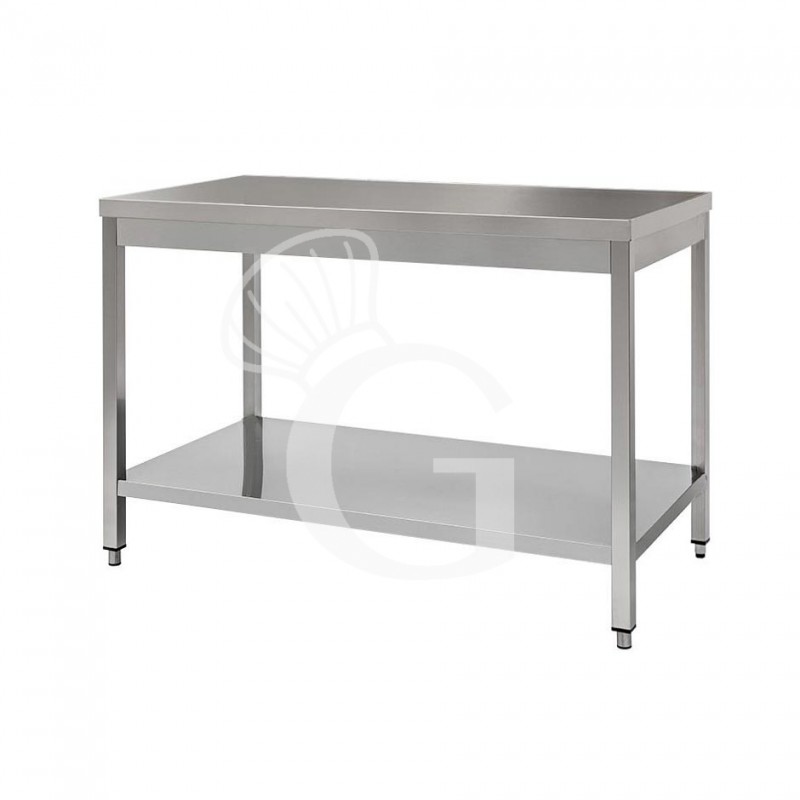 Tavolo in acciaio inox con 1 ripiano, misure 1300x700mm