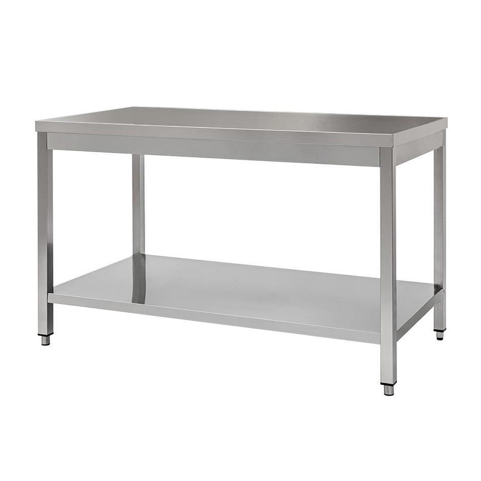 Tavolo in acciaio inox con 1 ripiano, misure 1500x700mm