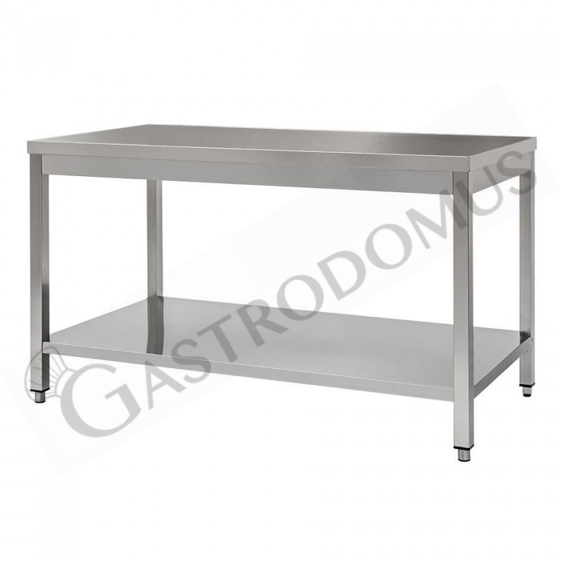 Tavolo in acciaio inox con 1 ripiano, misure 1900x800mm Tavolo in acciaio inox con 1 ripiano, misure 1900x800mm
