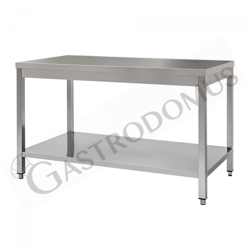 Tavolo in acciaio inox con 1 ripiano, misure 1600x800mm