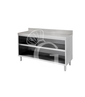 Tavolo in inox a giorno, alzatina, misure 1300x700mm