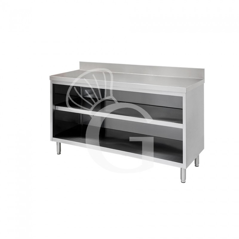 Tavolo in inox a giorno, alzatina, misure 1300x700mm