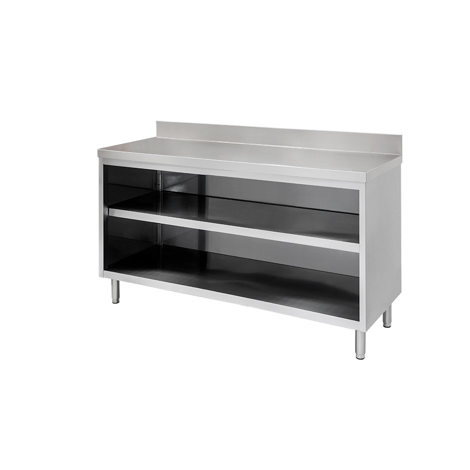 Tavolo in inox a giorno, alzatina, misure 1300x700mm