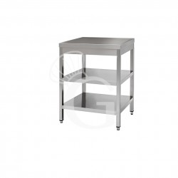 Tavolo in acciaio inox con 2 ripiani, misure 600x800mm