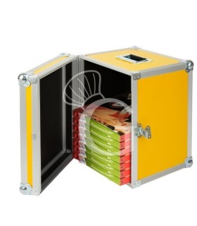Portapizze rigido in plastica alveolare, di dimensioni 440 x 400 x 520 mm