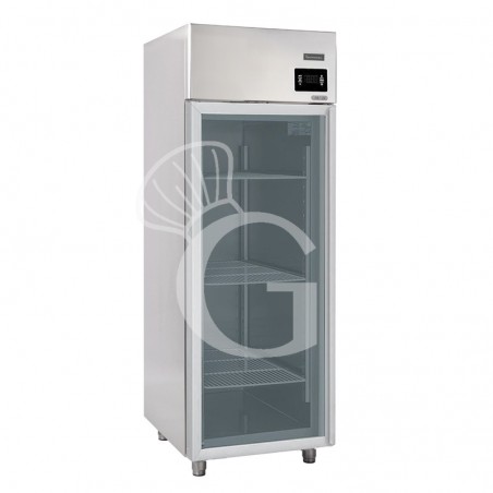 Armadio refrigerato ventilato capacità 700 LT e temperatura -18°C/-22°C con porta vetro Armadio refrigerato ventilato capacità 700 LT e temperatura -18°C/-22°C con porta vetro
