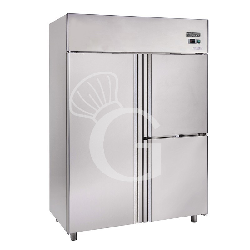 Armadio refrigerato in inox 3 porte ventilato capacità 1200 Lt e temperatura -2°/+10°C