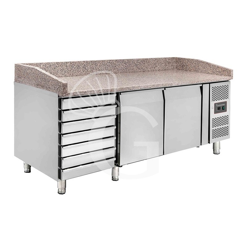 Banco pizza 600x400 2 porte 7 cassetti 390 LT