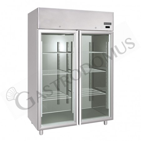 Armadio refrigerato ventilato per carne con temperatura -2/+10°C, capacità 1400 LT e 2 porte vetro Armadio refrigerato ventilato per carne con temperatura -2/+10°C, capacità 1400 LT e 2 porte vetro