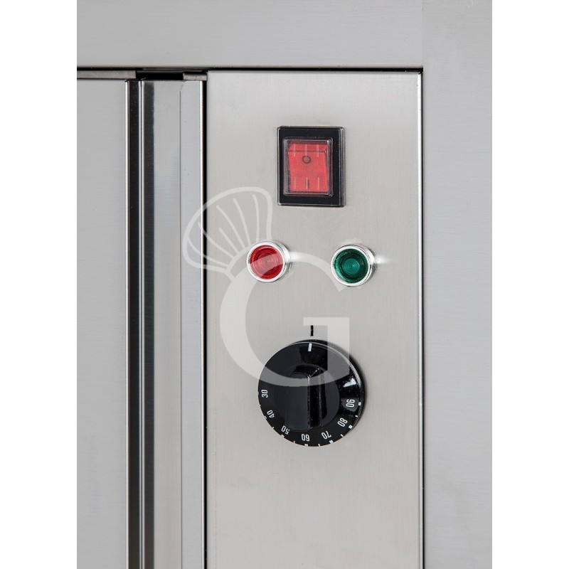 Tavolo caldo in acciaio inox con porte scorrevoli, L 1300 mm x P 600 mm x H 850 mm