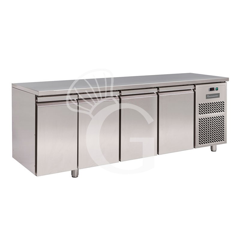 Tavolo frigo 4 porte Prof. 800 mm - temperatura 0°C/+10°C