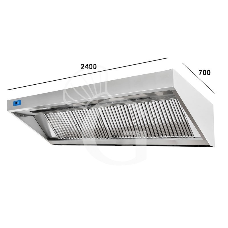 Cappa Snack a parete senza motore L2400xP700xH450mm