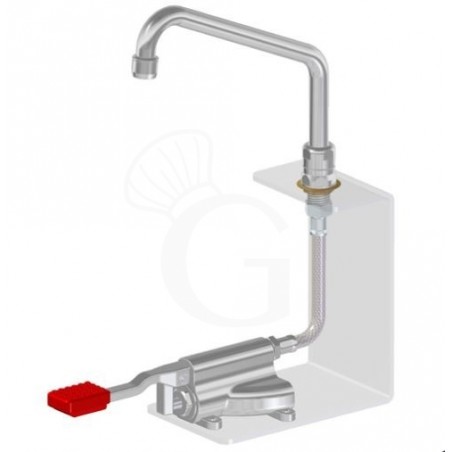 Rubinetto miscelatore a pedale con basetta esagonale - 200 x 150 mm Rubinetto miscelatore a pedale con basetta esagonale - 200 x 150 mm