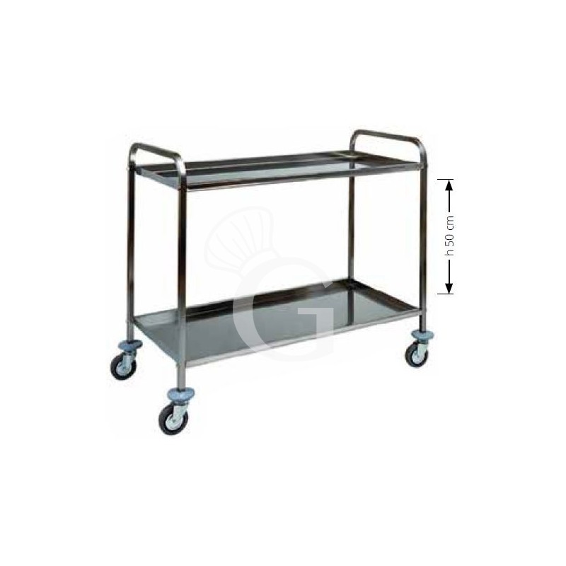 Carrello di servizio con struttura in acciaio inox due piani L 910 mm x P 570 mm x H 960 mm