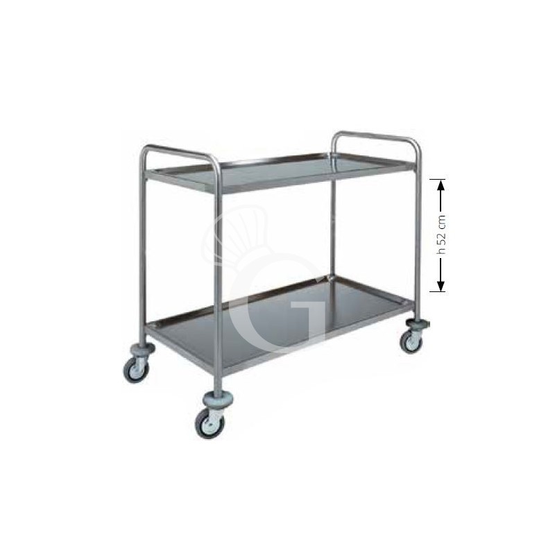 Carrello di servizio con struttura tubolare in acciaio inox L 1100 mm x P 600 mm x H 940 mm