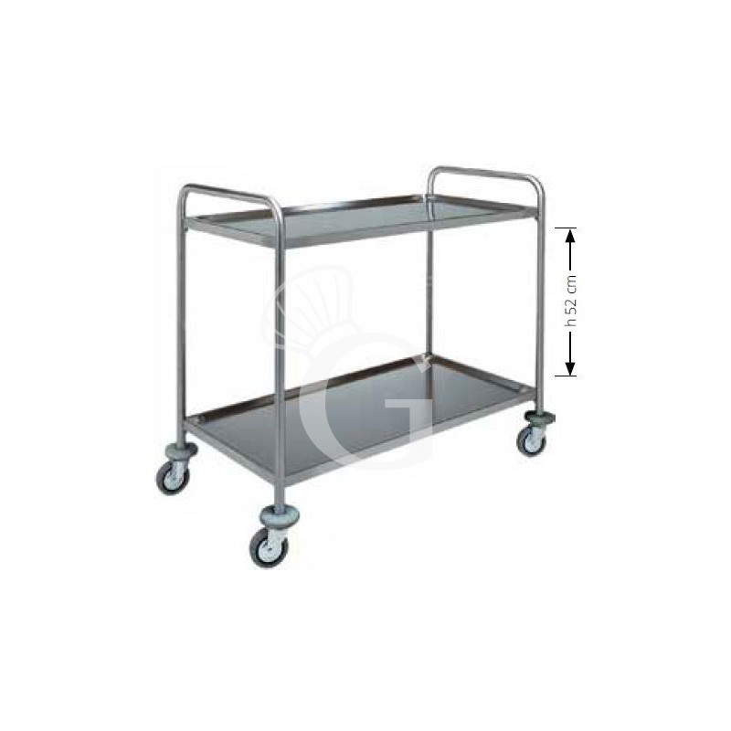Carrello di servizio con struttura tubolare in acciaio inox L 1000 mm x P 700 mm x H 940 mm
