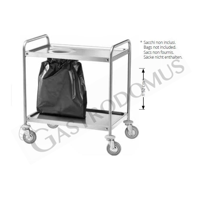 Carrello di servizio in acciaio inox con fori L 900 mm x P 600 mm x H 940 mm