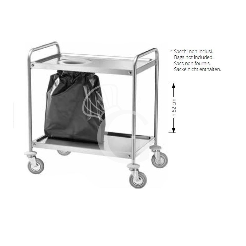Carrello di servizio in acciaio inox con fori L 1100 mm x P 600 mm x H 940 mm