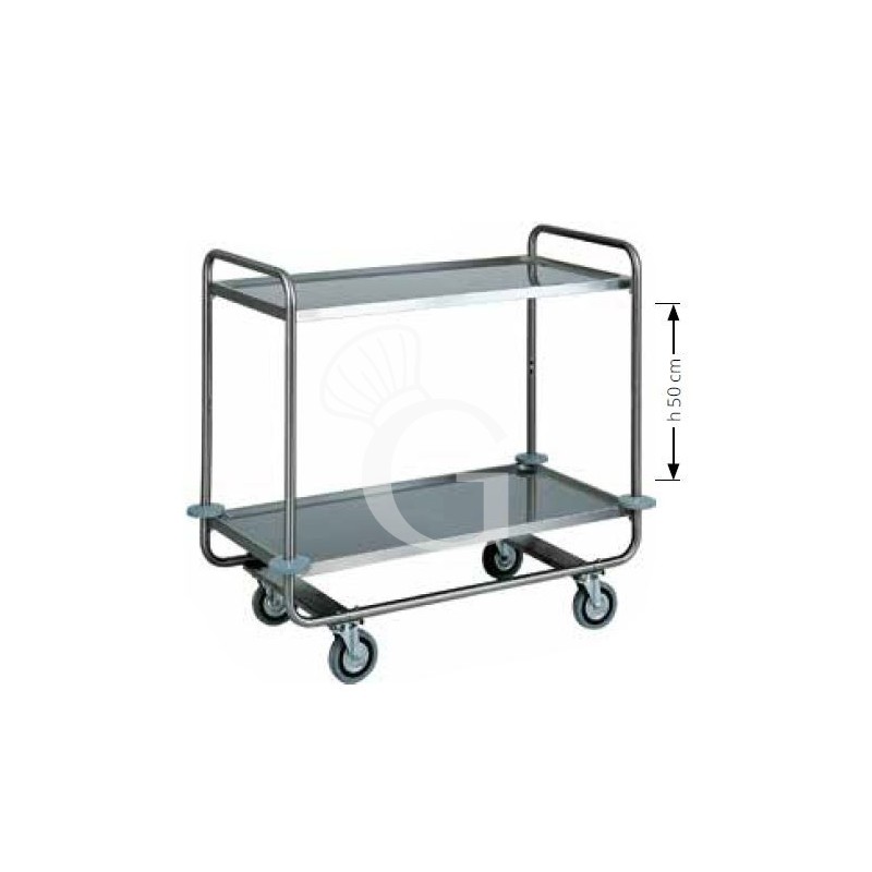 Carrello di servizio 2 piani in acciaio inox L 1100 mm x P 600 mm x H 1000 mm
