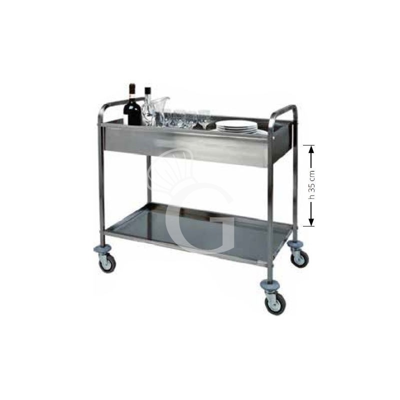 Carrello di servizio 1 vasca in acciaio inox da sbarazzo una vasca L 1010 mm x P 570 mm x H 970 mm