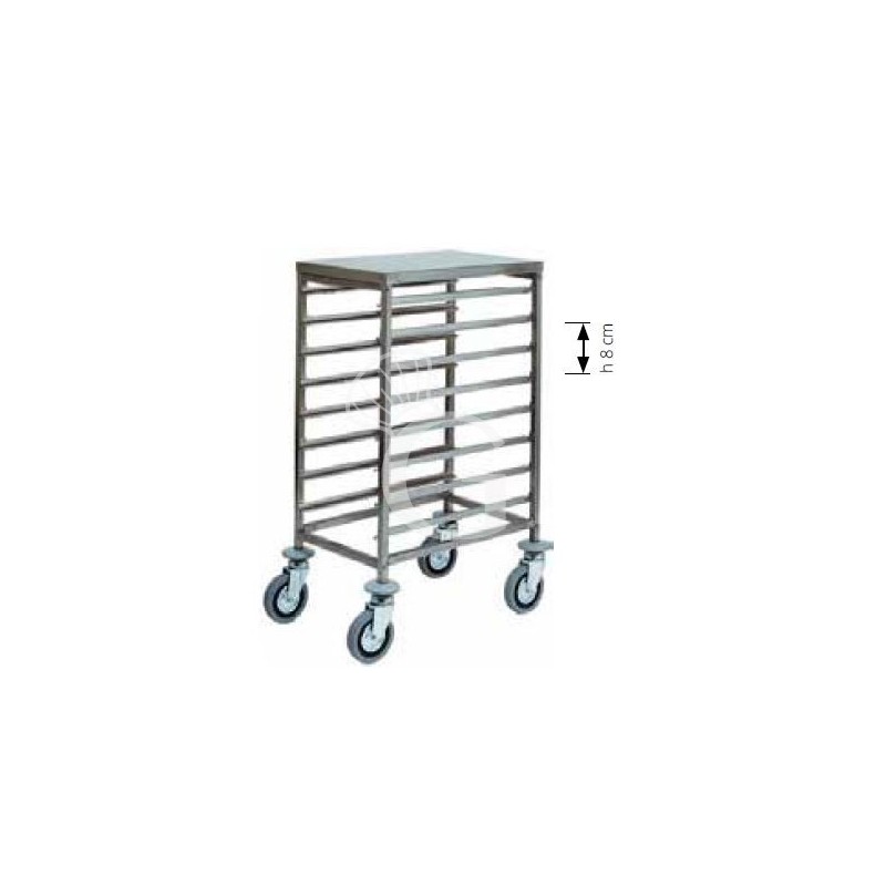 Carrello portateglie per 8 teglie GN1/1 - L 445 x P 620 x H 940 mm