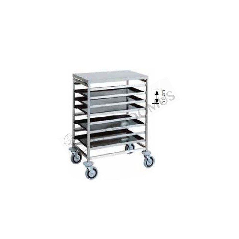 Carrello inox portateglie per 8 teglie 800 x 600 mm o 16 teglie 400 x 600 mm