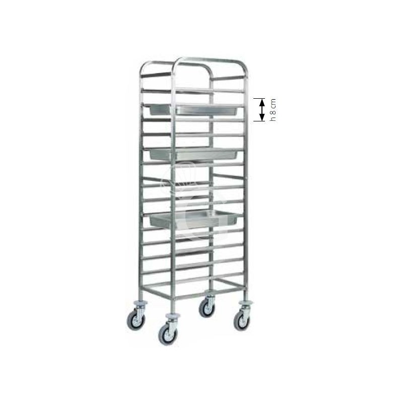 Carrello portateglie per 14 teglie GN1/1 - L 445 mm x P 620 mm x H 1750 mm