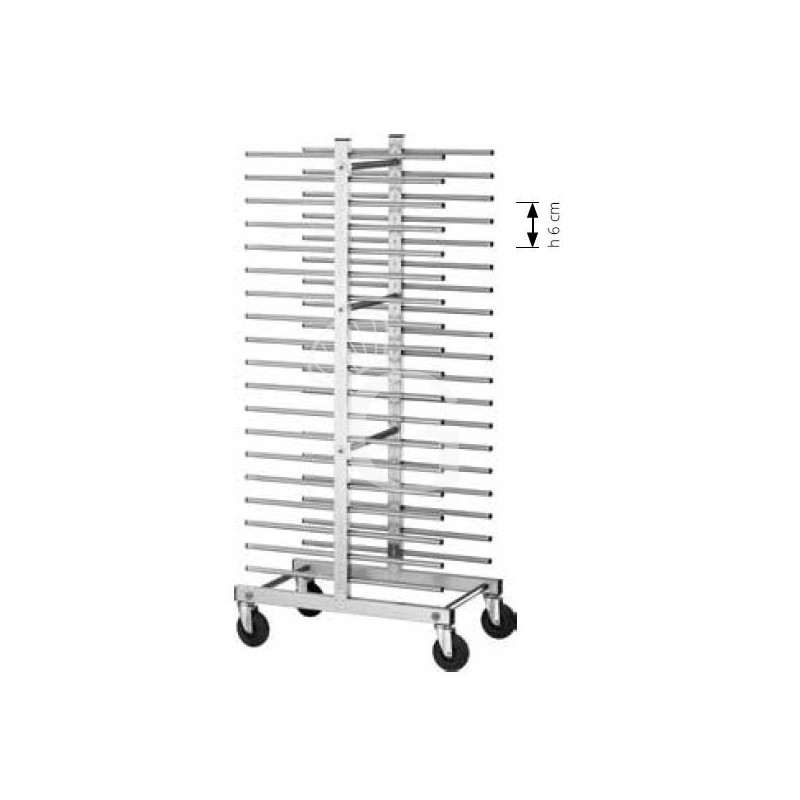 Carrello inox portateglie per 40 teglie 600 x 400 mm - L 500 mm x P 810 mm x H 1770 mm