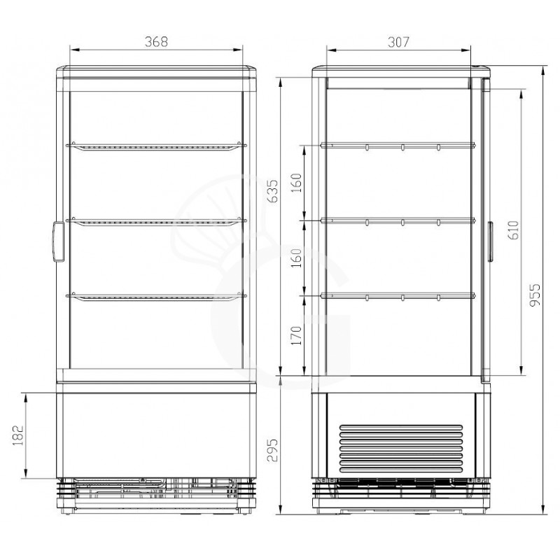Espositore Refrigerato Ventilato Bibite 78 LT 0°C/+12°C classe energetica C