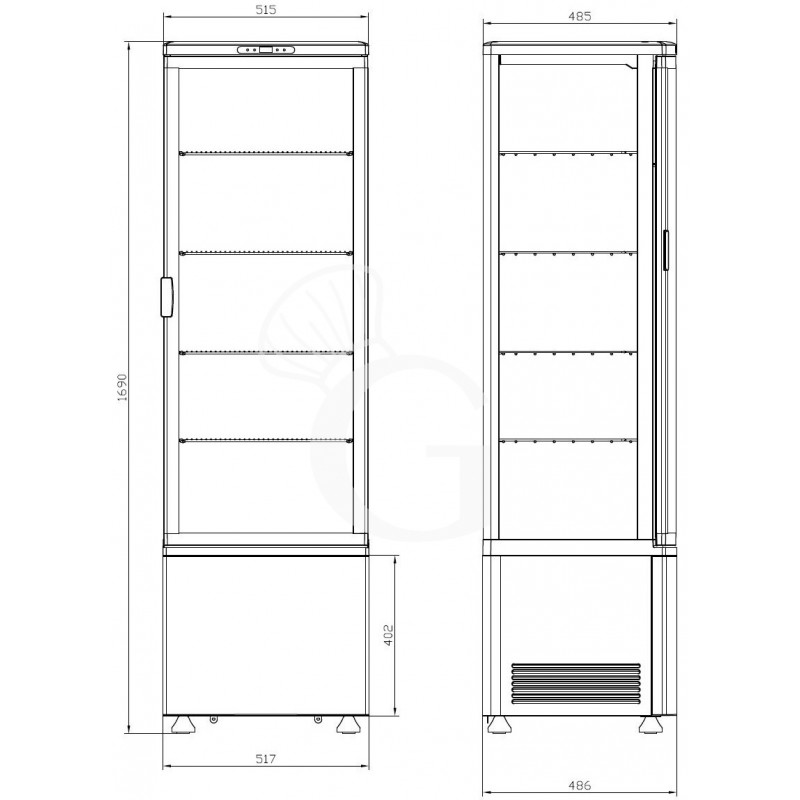 Espositore Refrigerato Ventilato Bibite 235 LT 0°C/+12°C color nero classe energetica B