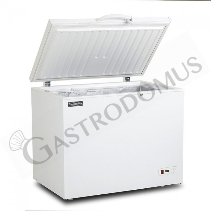 Congelatore a pozzetto 370 LT, temperatura -18°C, classe F