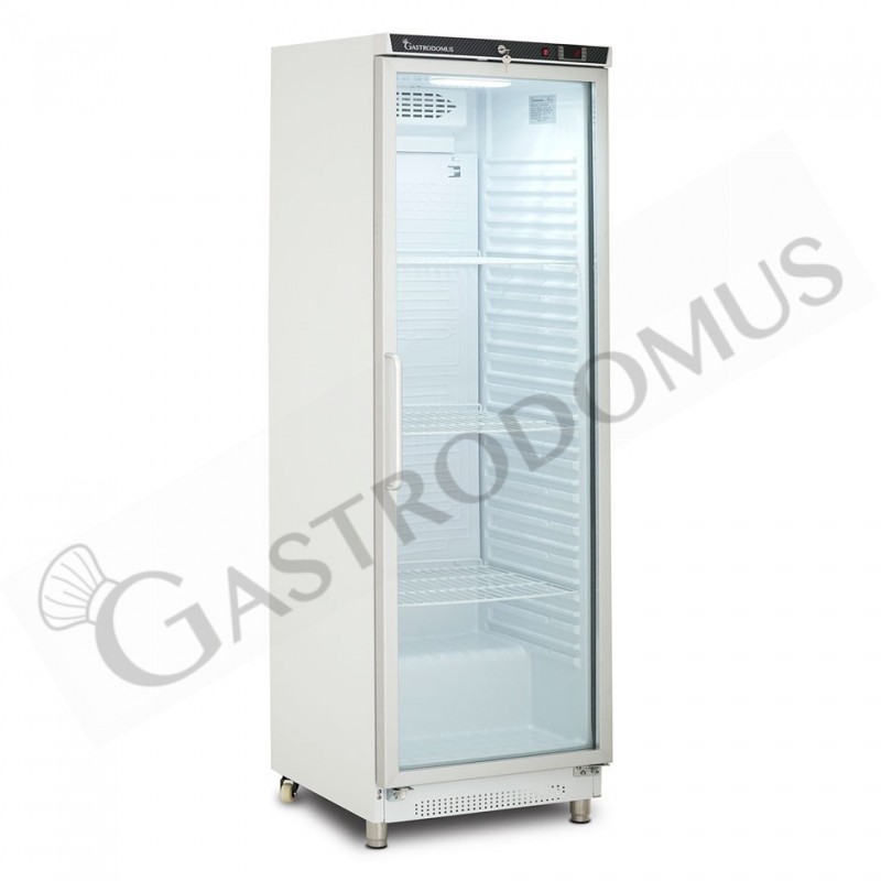 Armadio refrigerato statico con porta vetro, temperatura -2°C/+8°C e capacità 330 LT