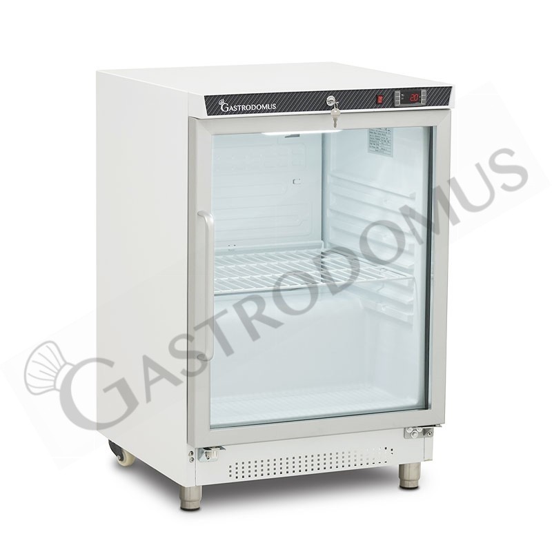 Armadio refrigerato statico con porta vetro, temperatura -2°C/+8°C e capacità 120 LT