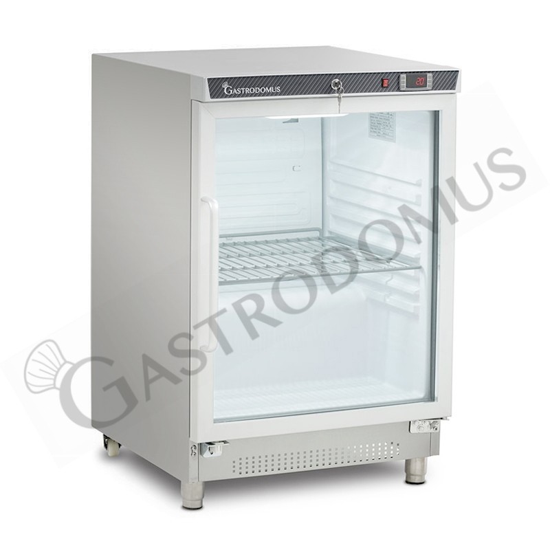 Armadio refrigerato statico in inox, porta vetro, temperatura -2°C/+8°C e capacità 120 LT