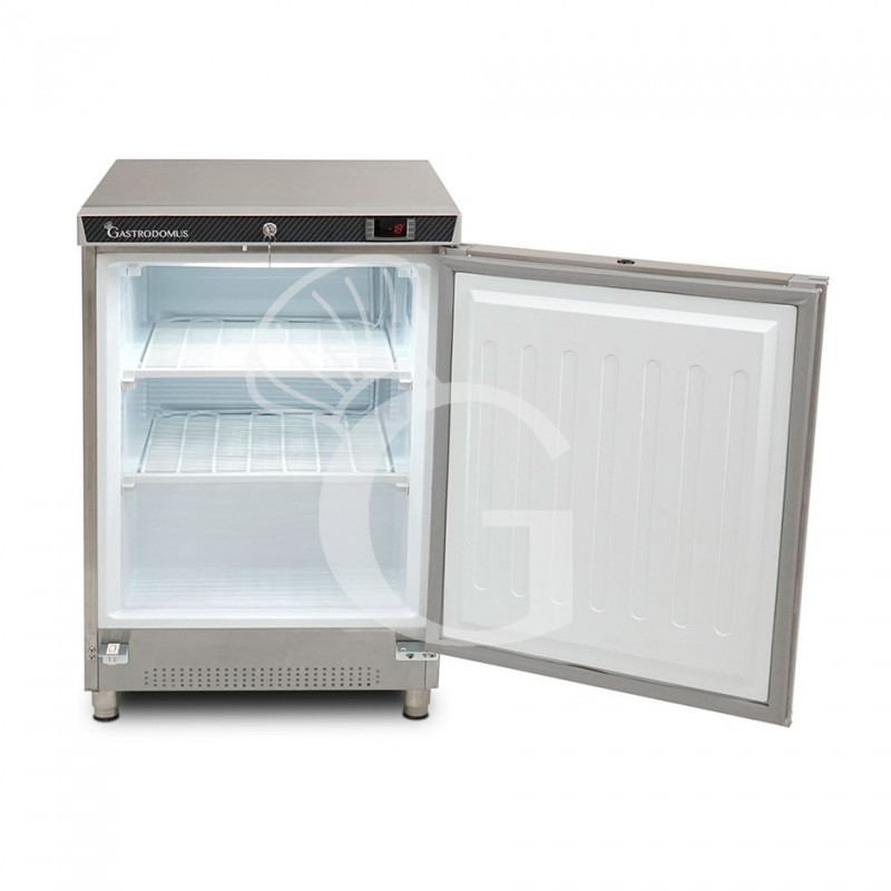 Armadio congelatore statico, temperatura -18°C/-22°C e capacità 120 LT realizzato in INOX, particolare porta aperta